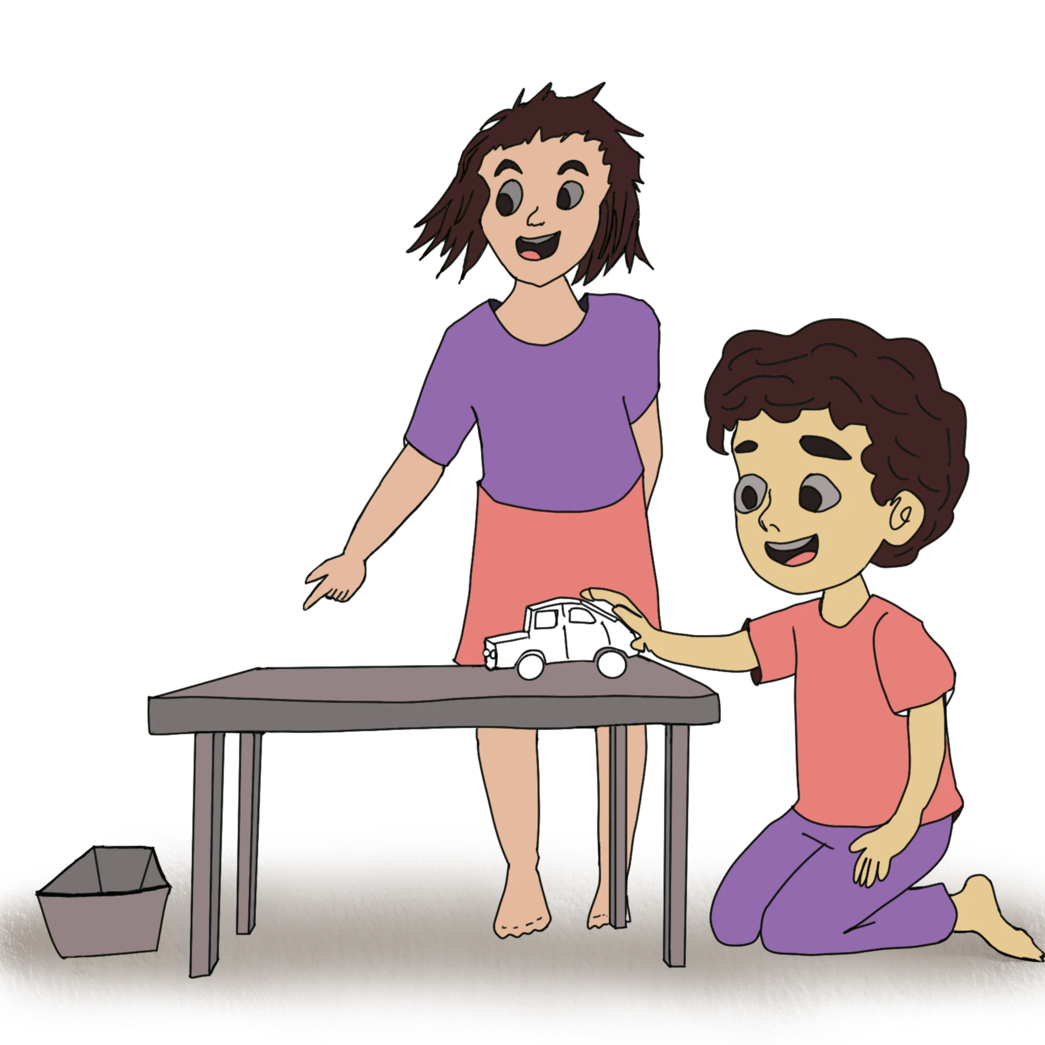 Roll car off table