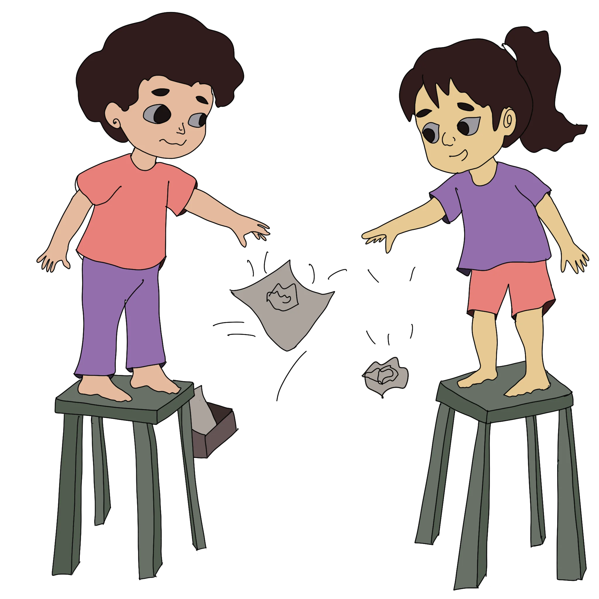 Drop paper vs crumpled paper