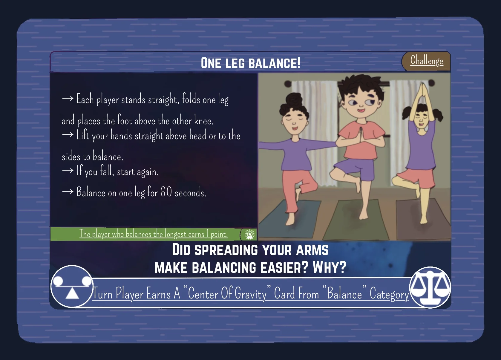 One Leg Balance — Challenge Card