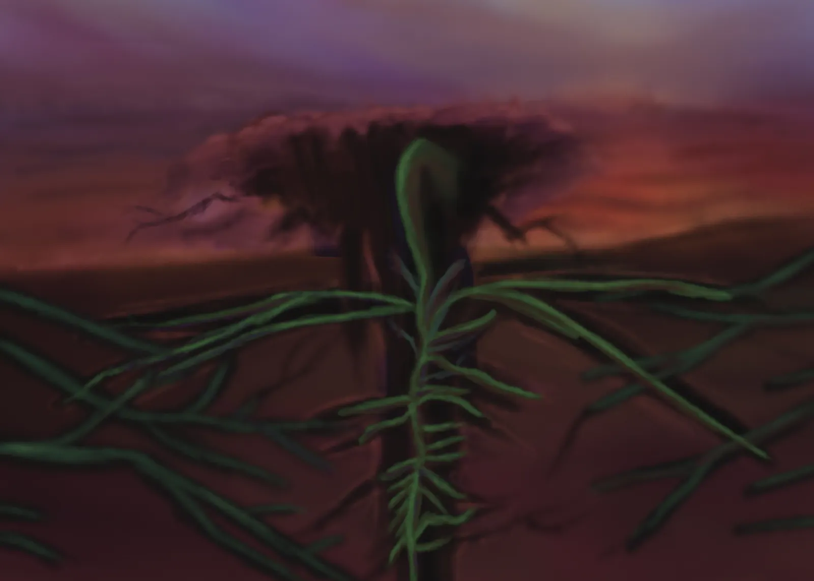 Plants Take Root — a hand-painted spread from The Story Of Evolution Of Life