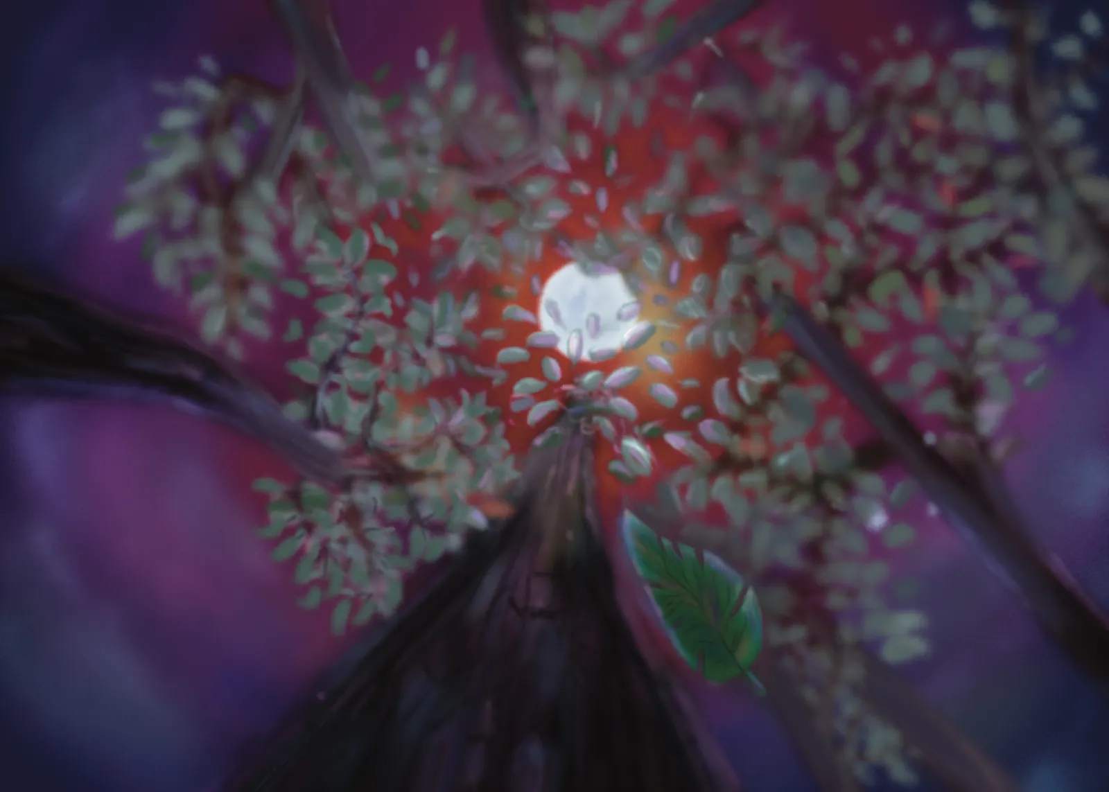Trees — The Saint Giants — a hand-painted spread from The Story Of Evolution Of Life